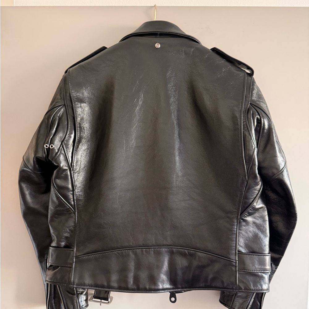 Scott Men's Black Leather Jacket - 618HH - Picture 10 of 12